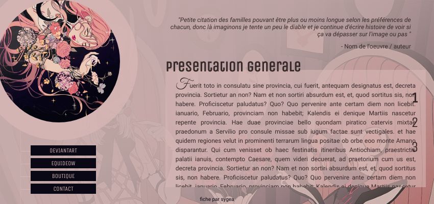 [LS] Fiche de présentation, par Sygea