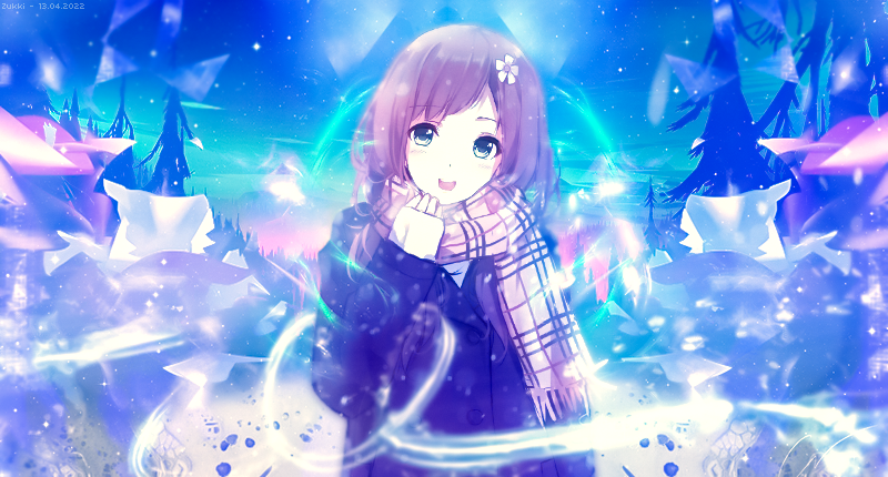 Can you see the smile under my scarf ?, par Zukki