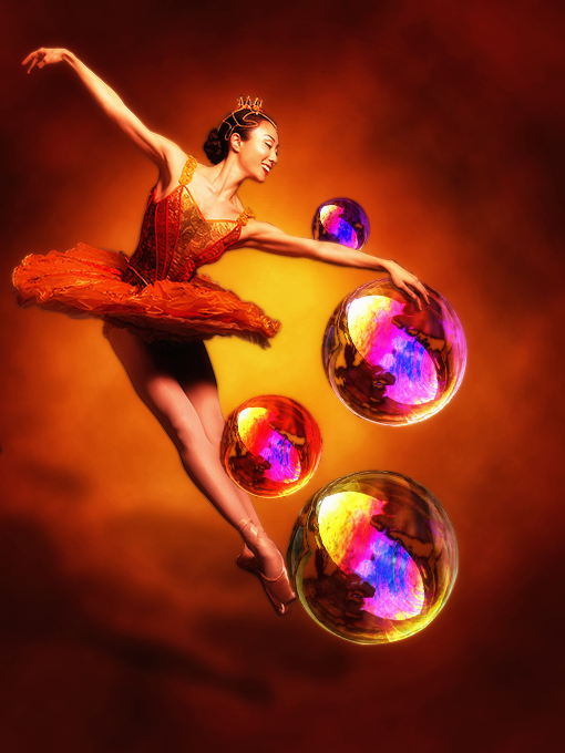 Ballerine aux ballons, par Tamara
