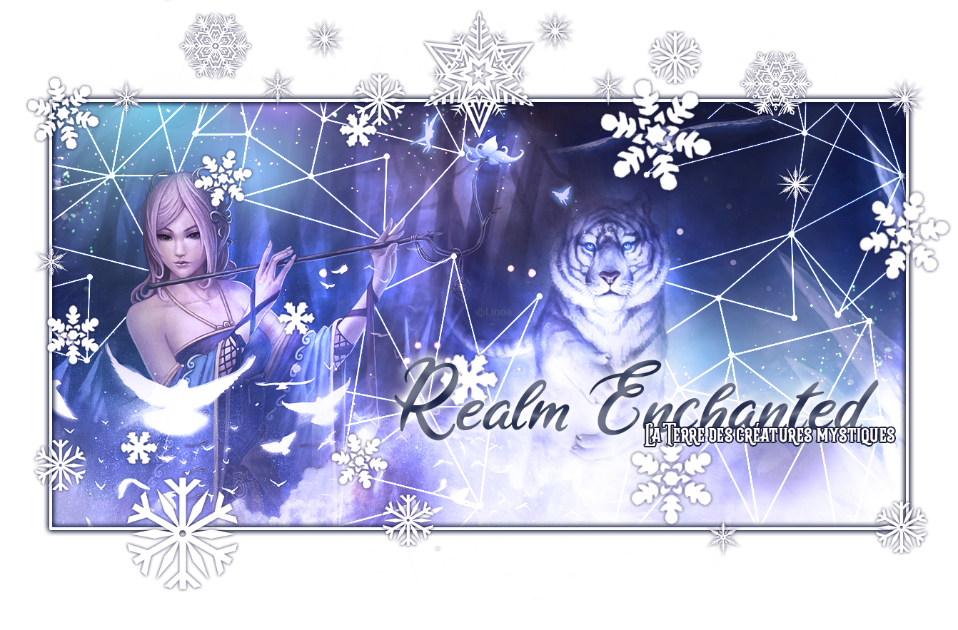 Bannière hivernale Realm Enchanted 2019, par Linoa