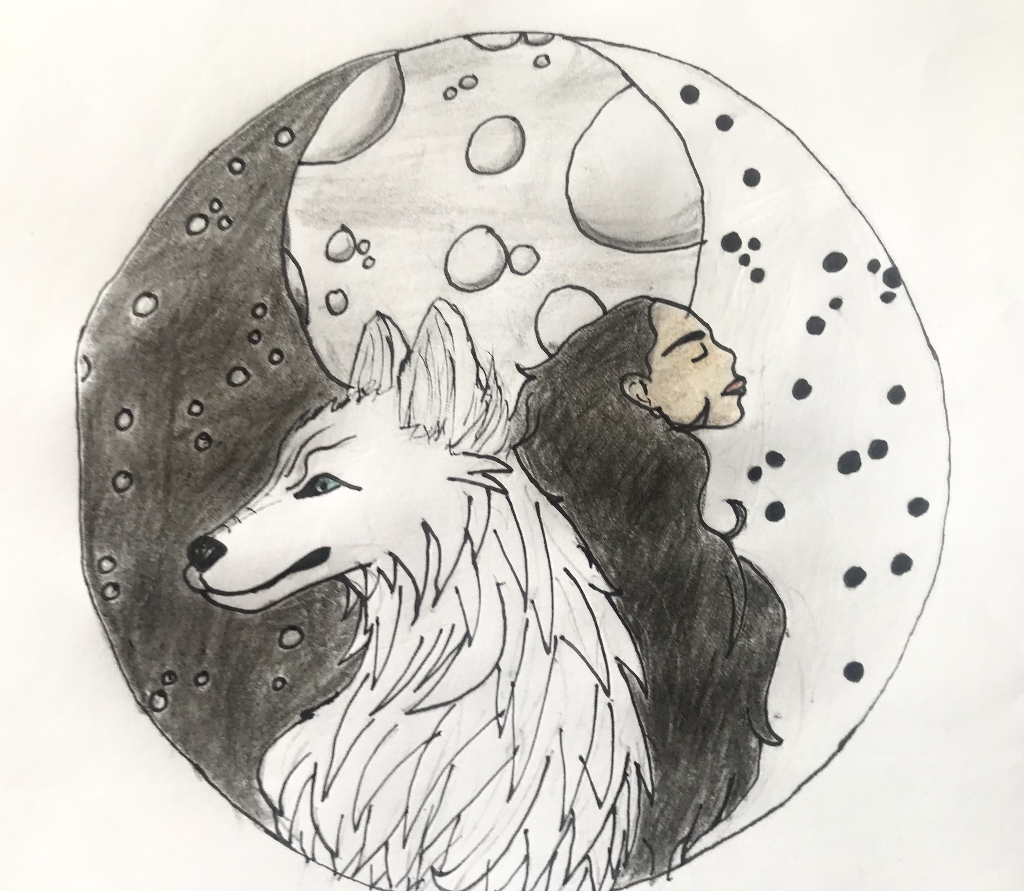 Yang yang : fille/loup, par Saso