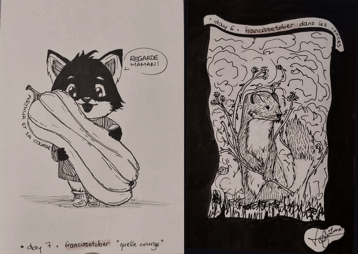 Croquis inktober (2), par Zukki