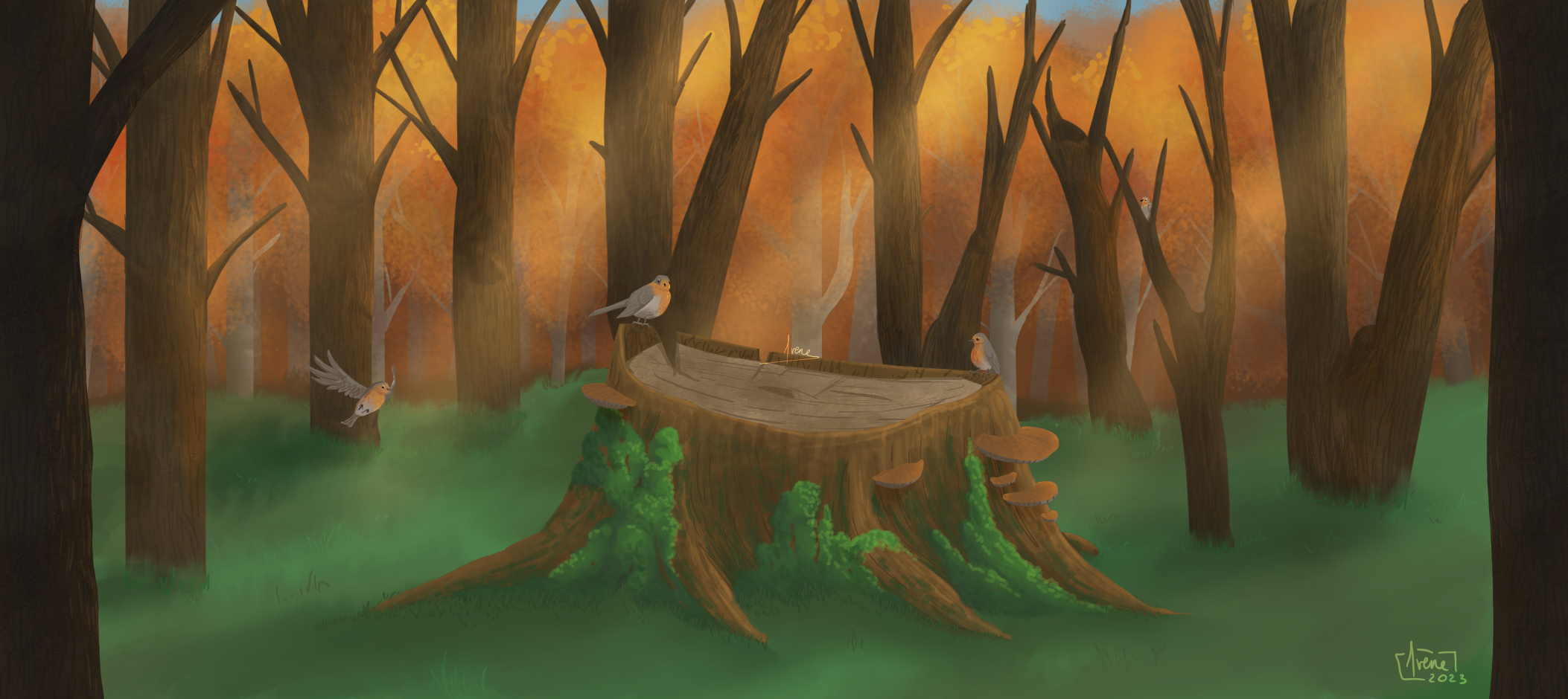 La forêt des rouge gorges, par Galad-El