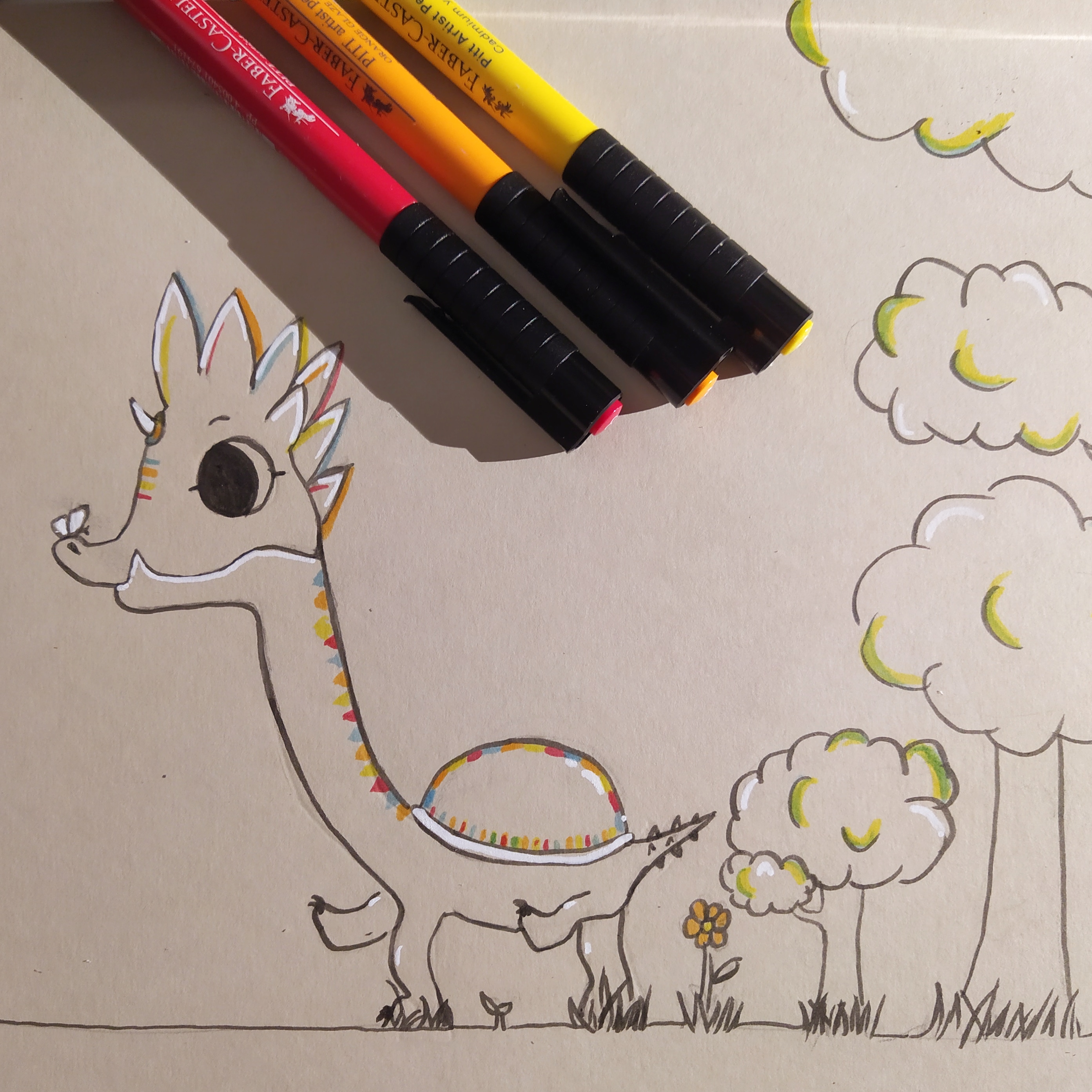 Animal fasciné par un papillon, par elile