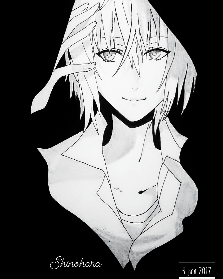 Anime Boy Black&White., par Shinohara