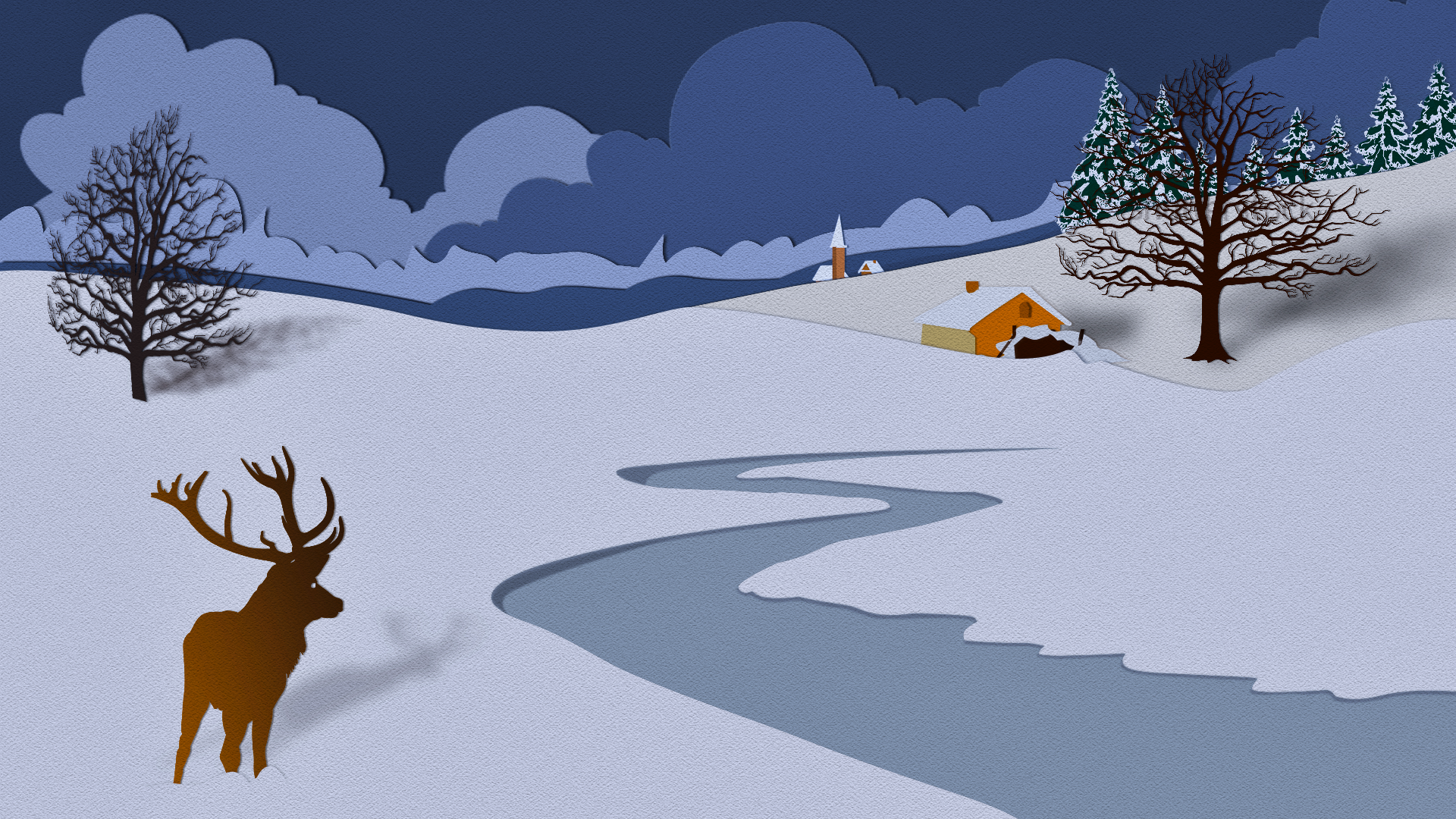 Maison en hiver, par Tamara