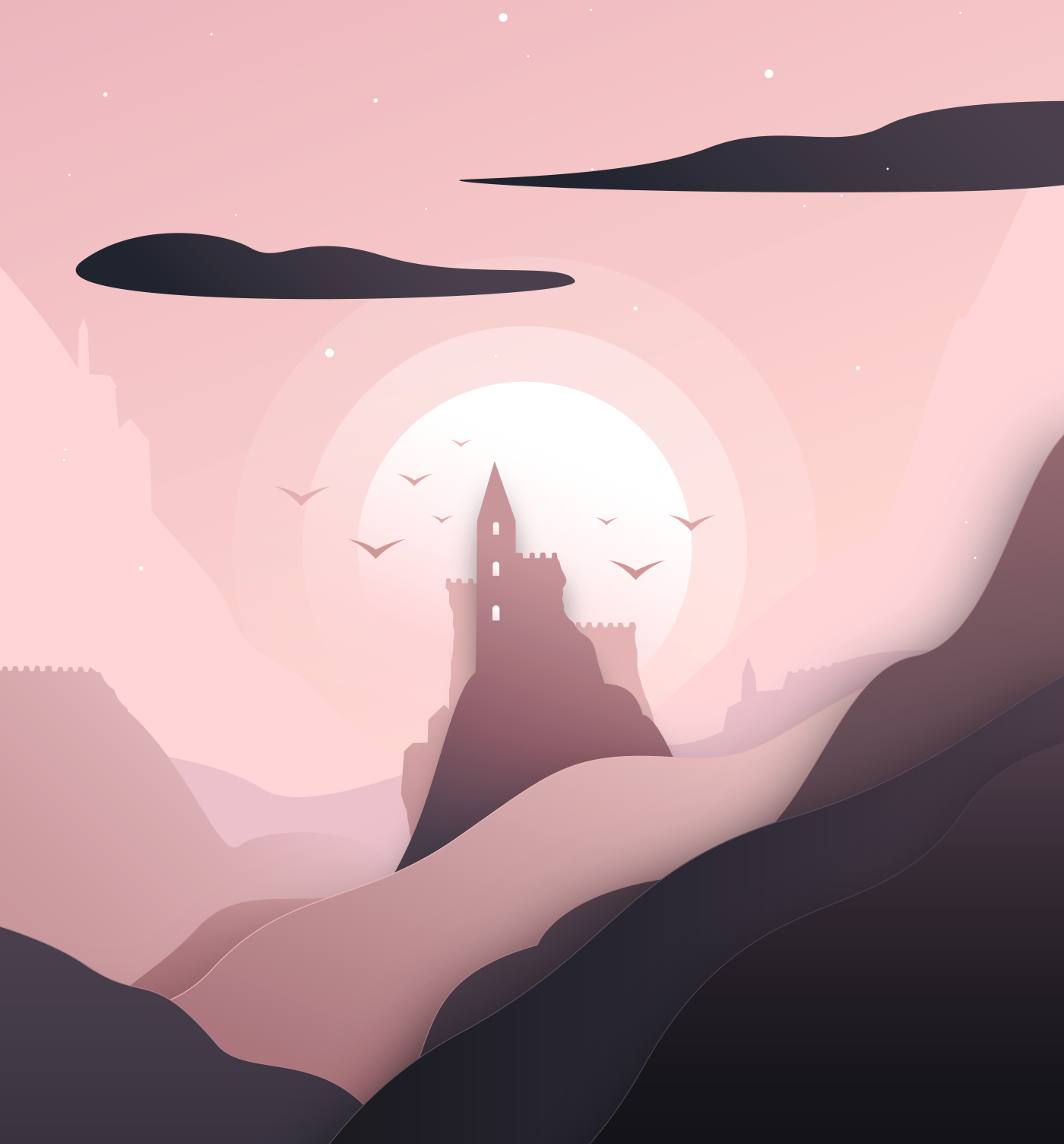Le Chateau dans la montagne, par Roman'