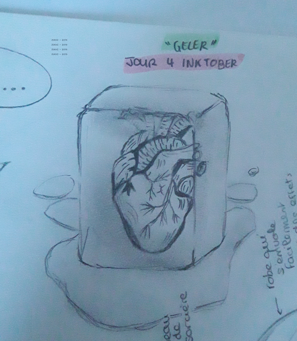 [Dessin] Inktober - coeur gelé, par Zukki