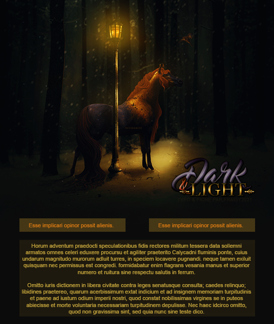 Fiche Dark & Light Aperçu, par Fraisy Sarcasm